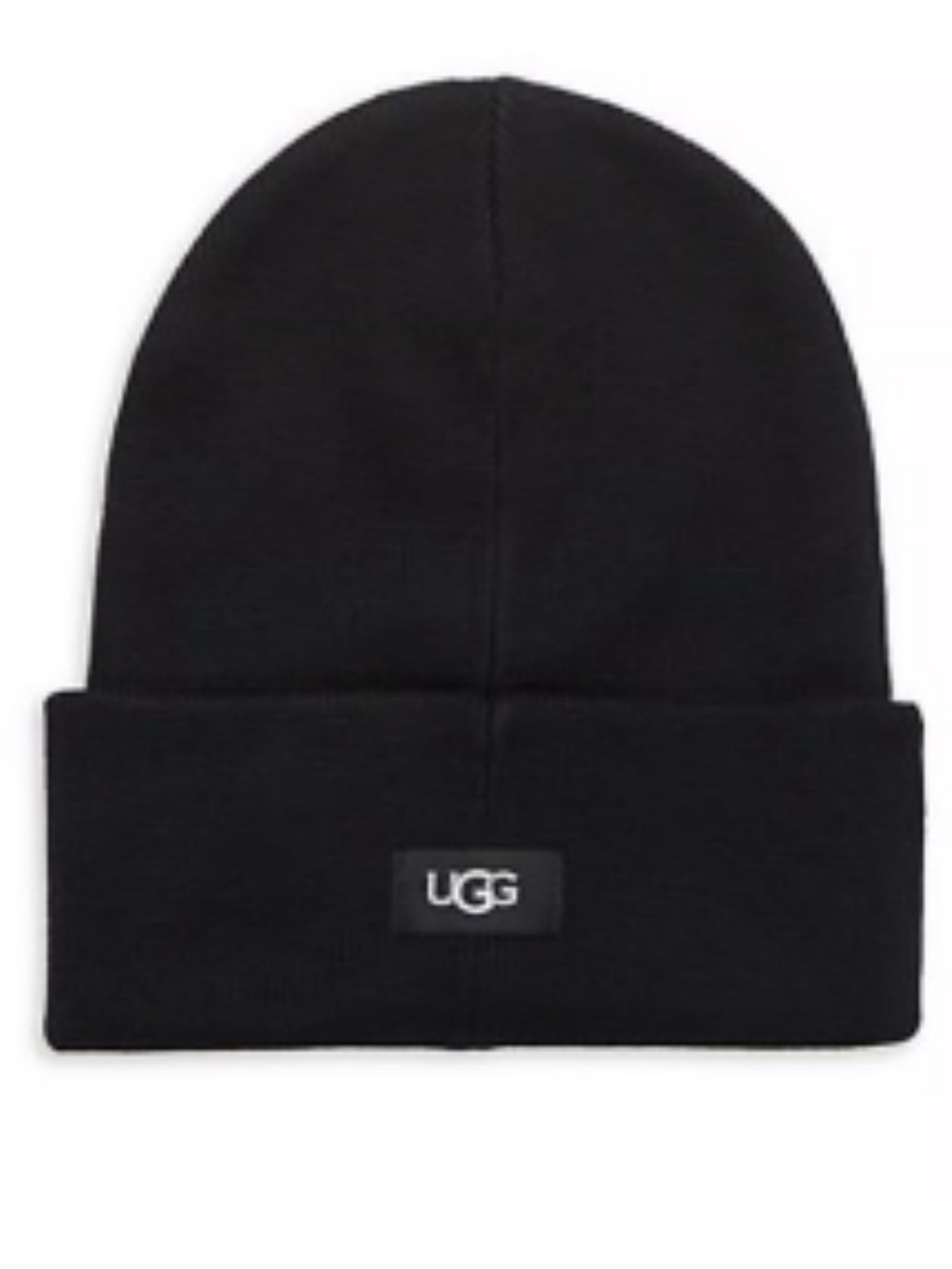 UGG Black Fold-Over Logo Beanie